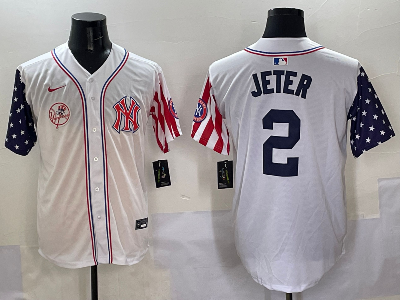 Men 2025 MLB New York Yankees 2 Jeter white jersey style 8